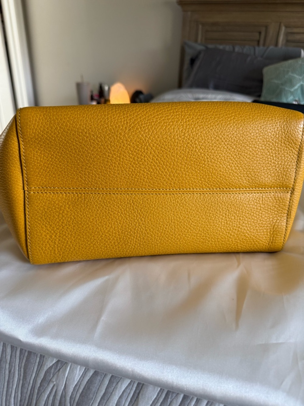 Gucci Yellow Pebbled Calfskin Leather Small Swing Tote Bag - Picture 6 of 7